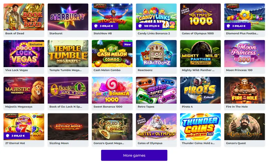 Boost Casino slotimängude kataloog